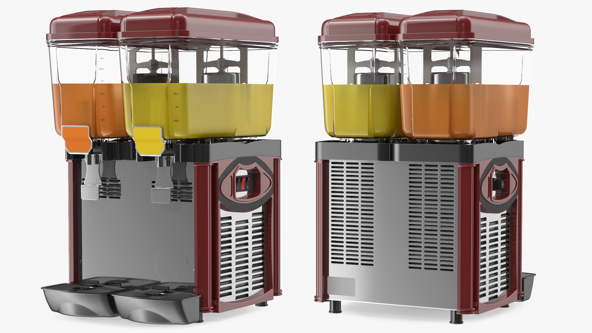 Dispenser Machine Cold Juice 2 Bowl 3D model preview