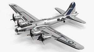 Boeing B-17 Propeller Aircraft Bomber Rigged for Maya 3D model