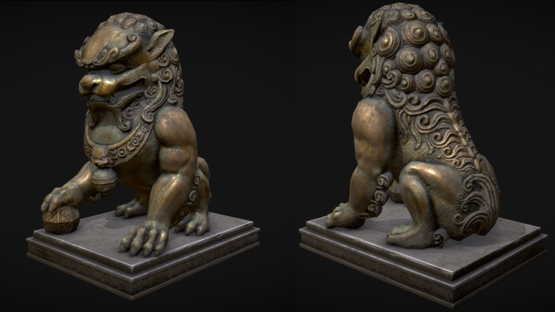 Chinese Guardian Lion 3d Model - Turbosquid 1768005