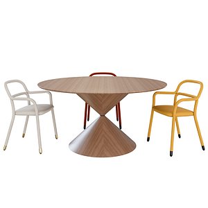 3D Pippi P Chair  Clessidra Table By Midj