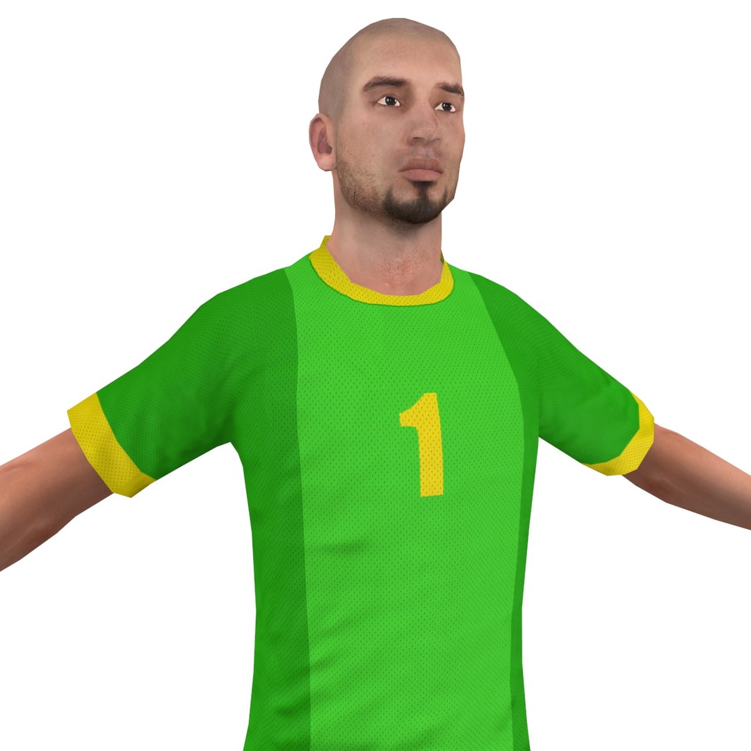 rigged soccer goalkeeper 3d model