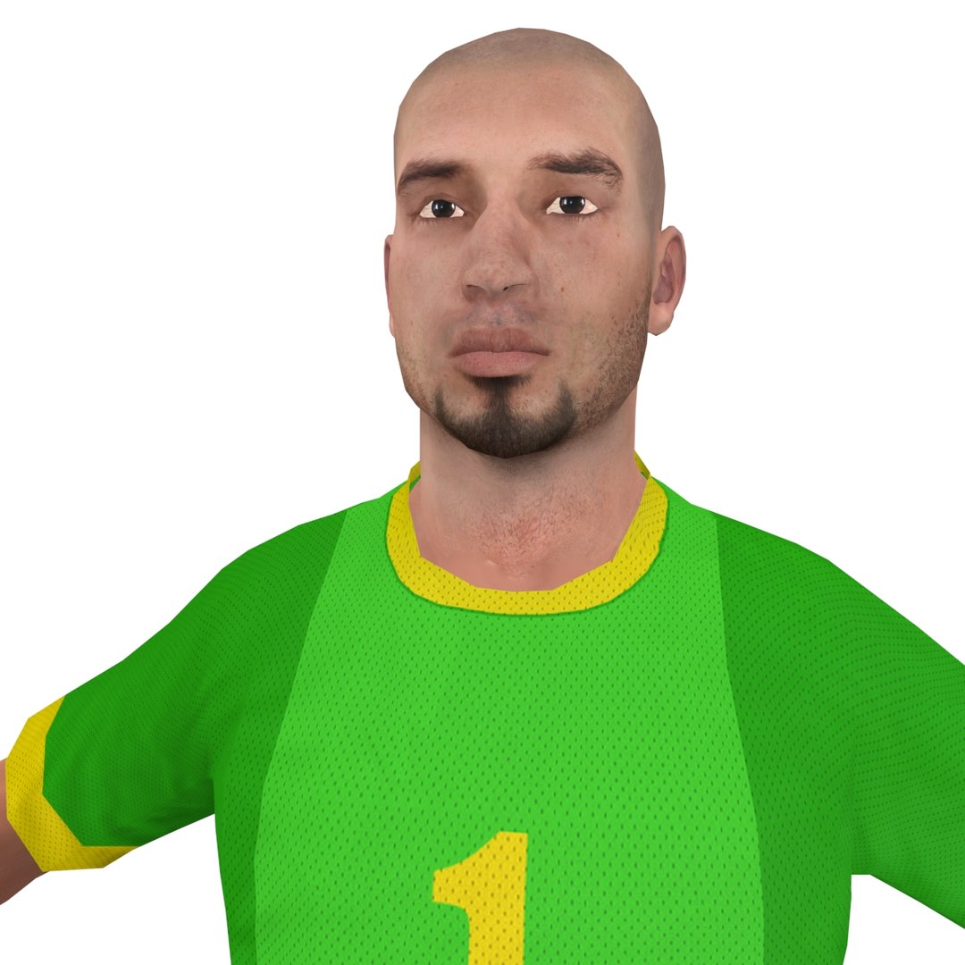 rigged soccer goalkeeper 3d model