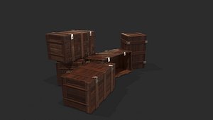 3D wooden crate model