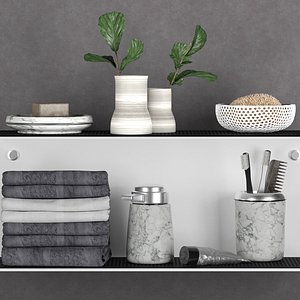 3D model bathroom set