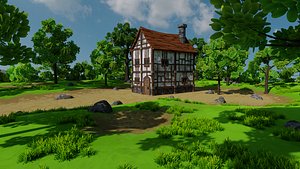 3D Medieval House 4 With Environment 3D model