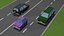 Set mit 10 Low-Poly-Autos