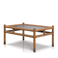 McGuire Style Low Rattan Coffee Cocktail Table PBR