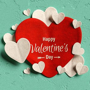 3D Valentines Day 3D model Decorative set
