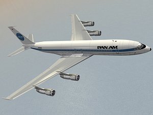 3d model b 707-300 pan 707