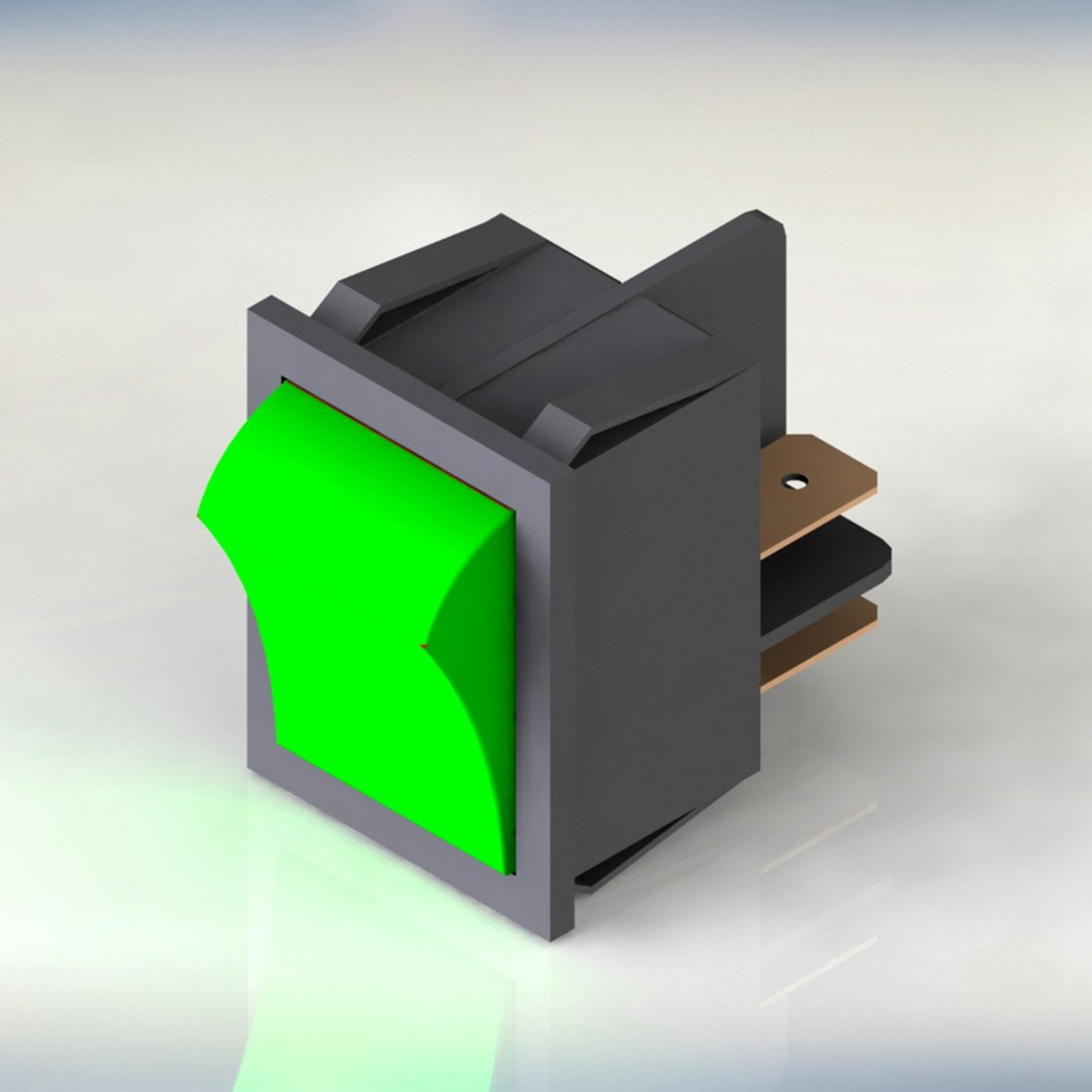 3D Power Switch Green Model - TurboSquid 1311302