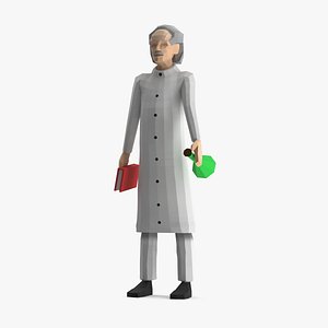 Scientist Low Poly Rigged for Cinema 4D