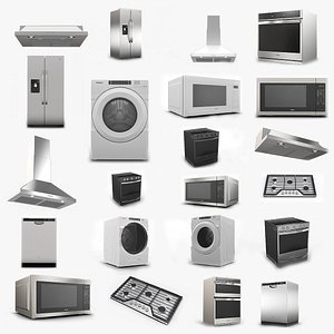 3D Whirlpool Kitchen Appliances Collection
