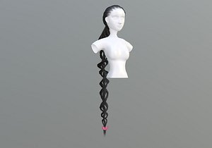 Ponytail Long Hairstyle 3D model