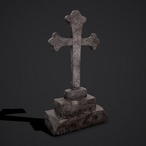 3D cross grave stone