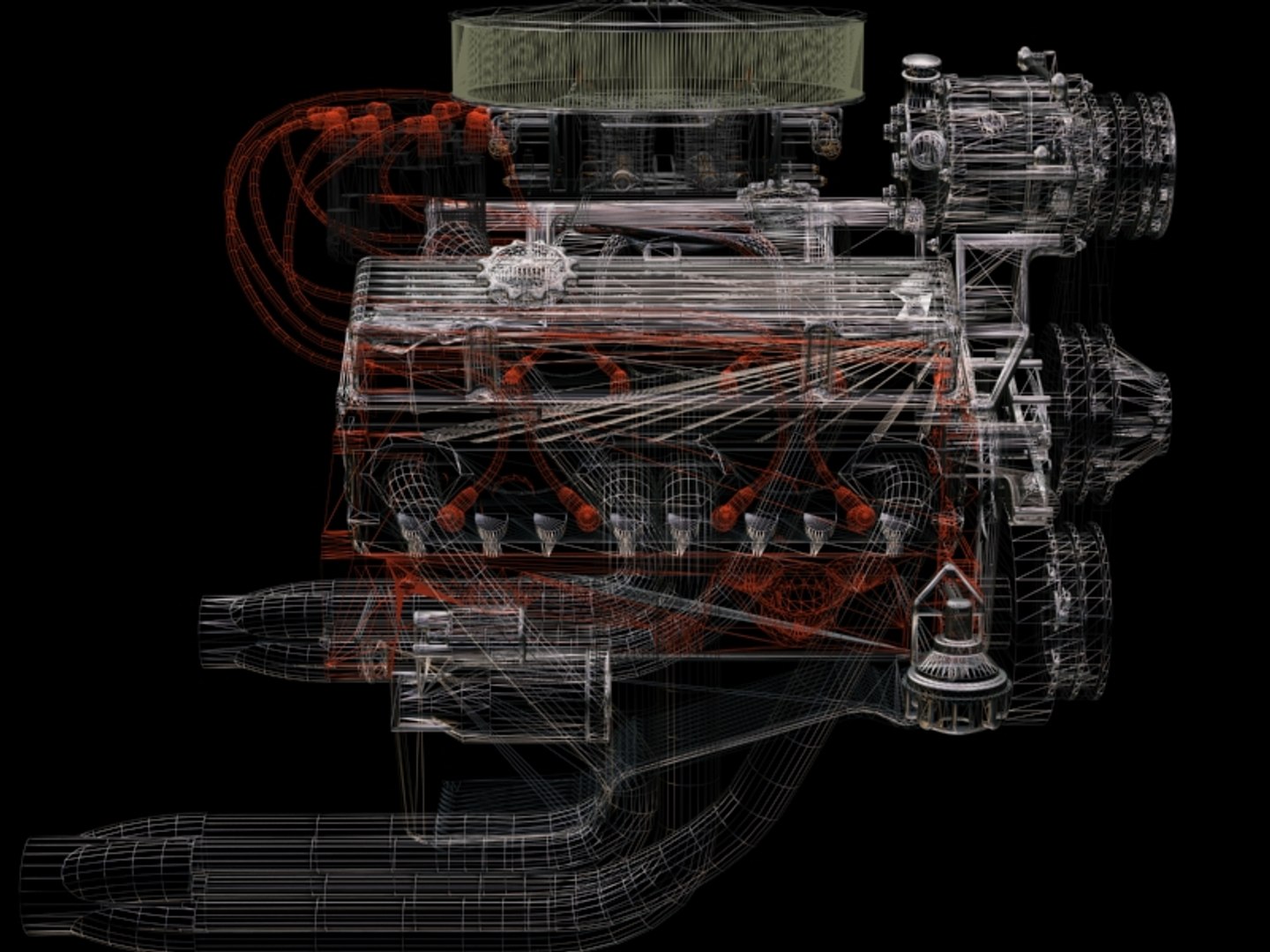 Resolution Small Block Motor Engine 3d Max