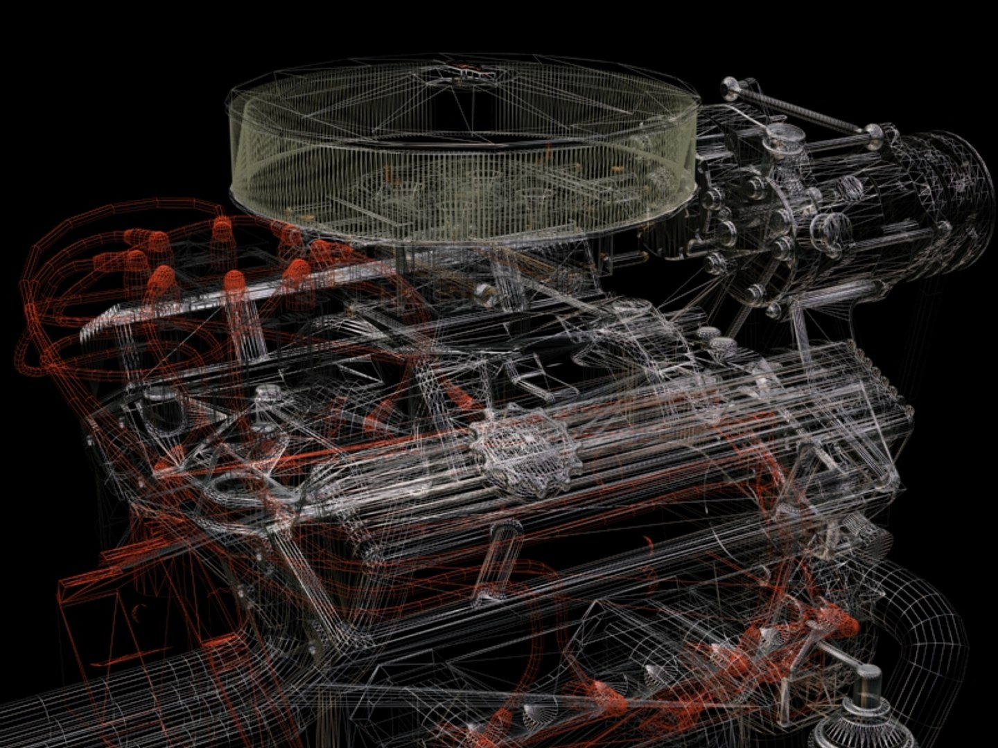 Resolution Small Block Motor Engine 3d Max