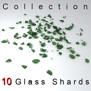 broken bottle glass shards collection