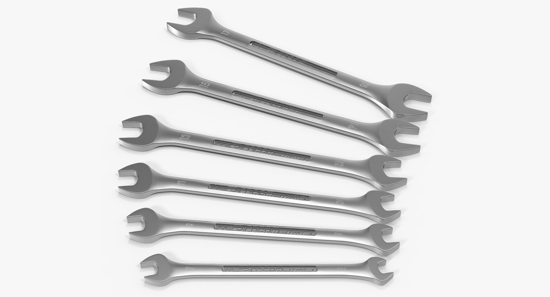 3D facom open end spanner model https://p.turbosquid.com/ts-thumb/S2/1vMVVA/Q3vJKEHo/facomopenendspannersetvray3dmodel001/jpg/1560794291/1920x1080/fit_q87/65a1515cecd1faa761bcba5406e1abdce2a57d6b/facomopenendspannersetvray3dmodel001.jpg