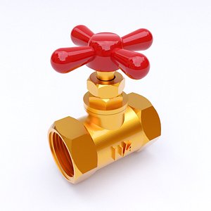 3d Brass Valve 3D model