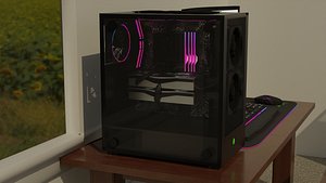 2 gaming computers 3D model