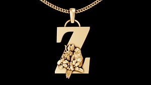 3D Letter Z pendant model