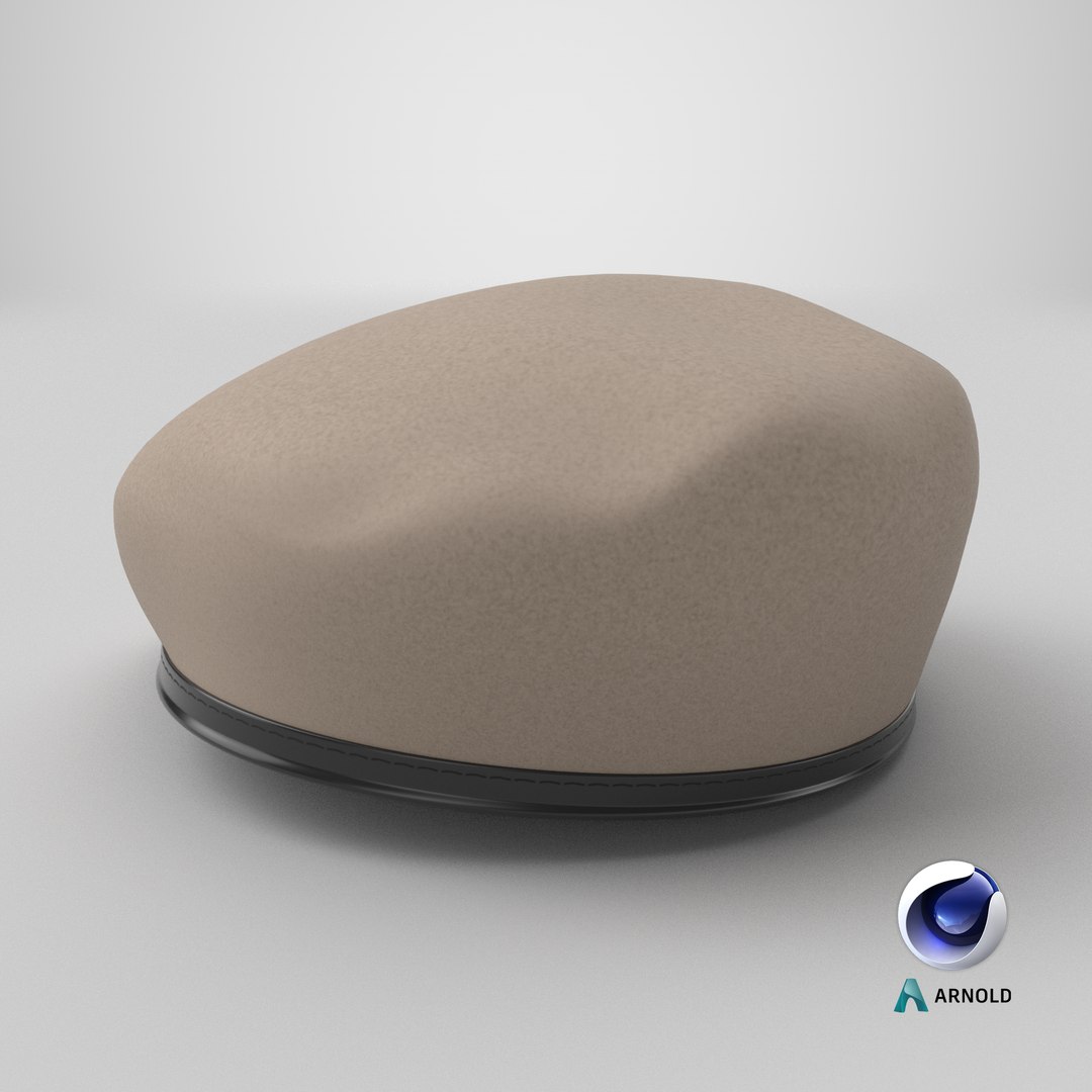 Tan Military Beret 3D https://p.turbosquid.com/ts-thumb/S2/PM41Bn/Ht/stemcell_cinema_4d_arnold_render/png/1738002046/1920x1080/fit_q87/298ea6a7d1d99bb8f491e12cede0ab364b33968d/stemcell_cinema_4d_arnold_render.jpg