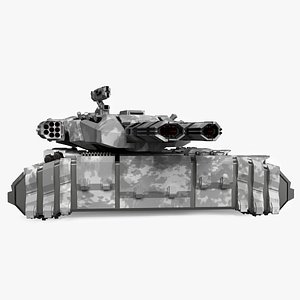 Futuristic Heavy Tank Winter Khaki Rigged 3D model