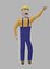 Low Poly Constructor Worker Rigged Unity