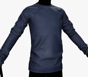 3D Blue Long Sleeve T-Shirt