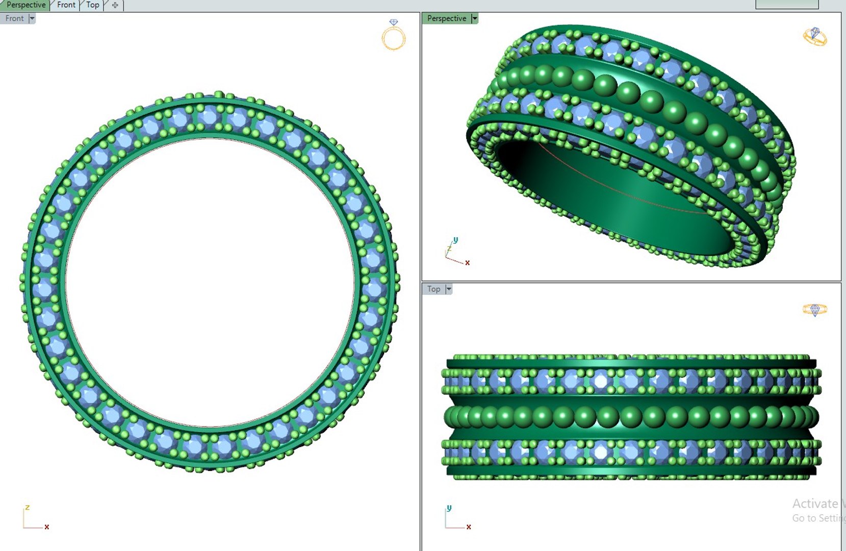 3D Wedding Set Ring Women Men Ring CAD Design-PSJM001V11 Print Model ...