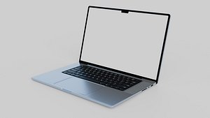 Modern Laptop Computer Blank Screen 3D Model 3D