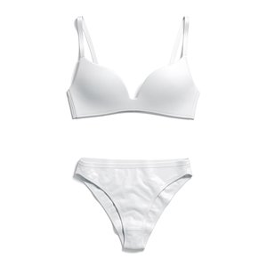 Womens Classic Lingerie White Set - underwear wireless bra with brief panties