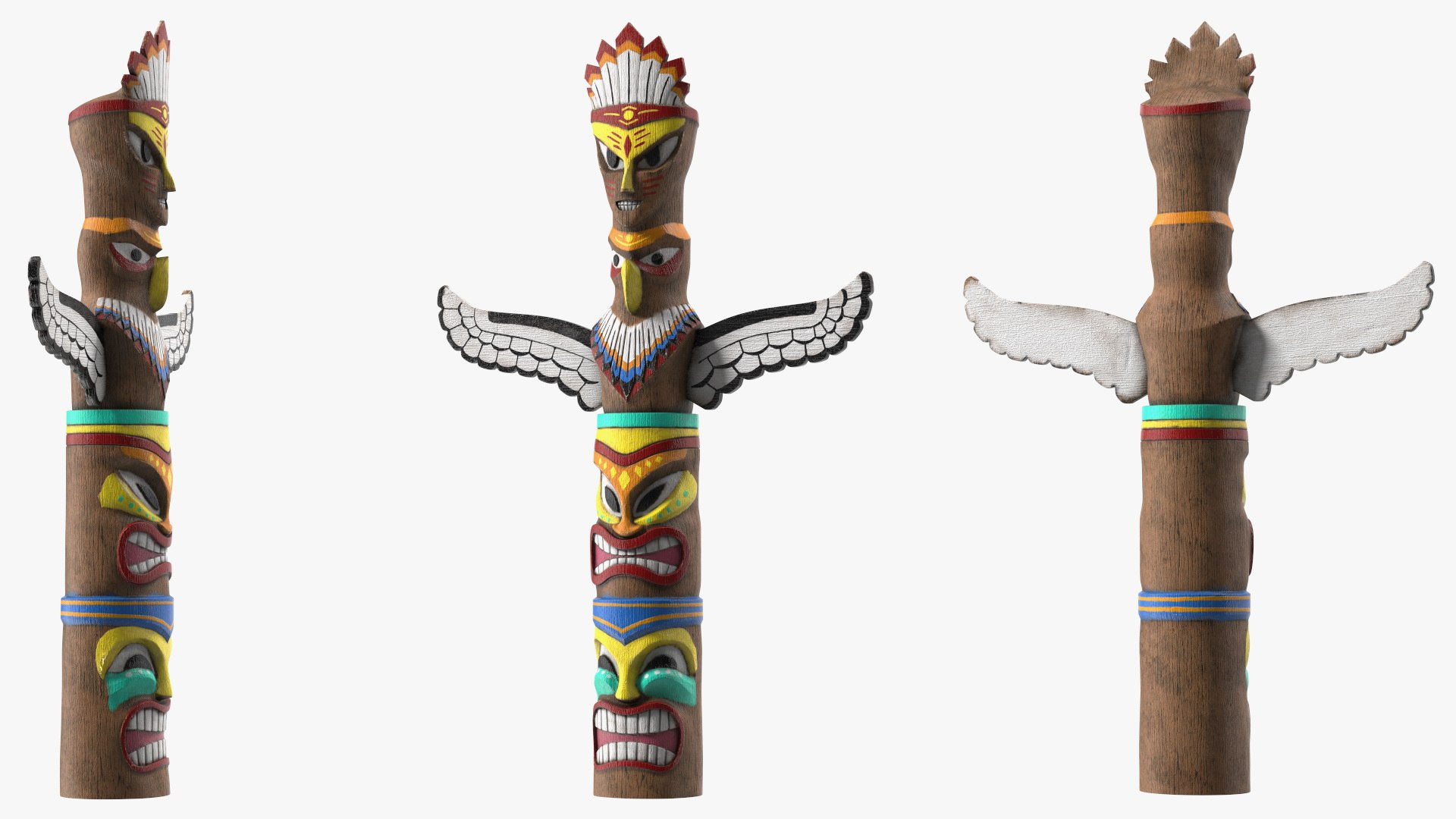 Vintage Totem Pole 3D model preview