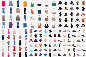 124 clothing items 3D model