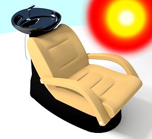 wash shampoo chair 3d model