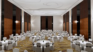 Luxury Hotel Ballroom 3D model