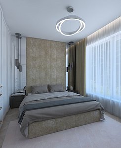 3D bedroom bed