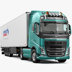 3D Volvo FH 4X2 With Semi Trailer