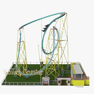 3D Real Scale Roller Coaster 3D Model  SolidWorks OBJ FBX  High Detail Amusement Park Ride