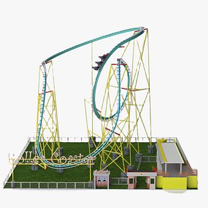 Real Scale Roller Coaster 3D Model SolidWorks OBJ FBX High Detail Amusement Park Ride