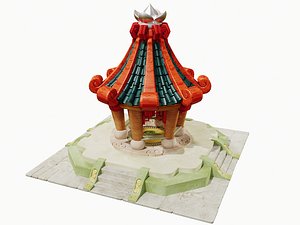 3D Game-Ready Stylized Pagoda Pavilion