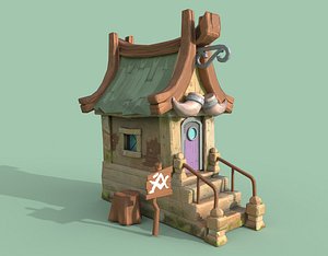 stylized small house 3D model