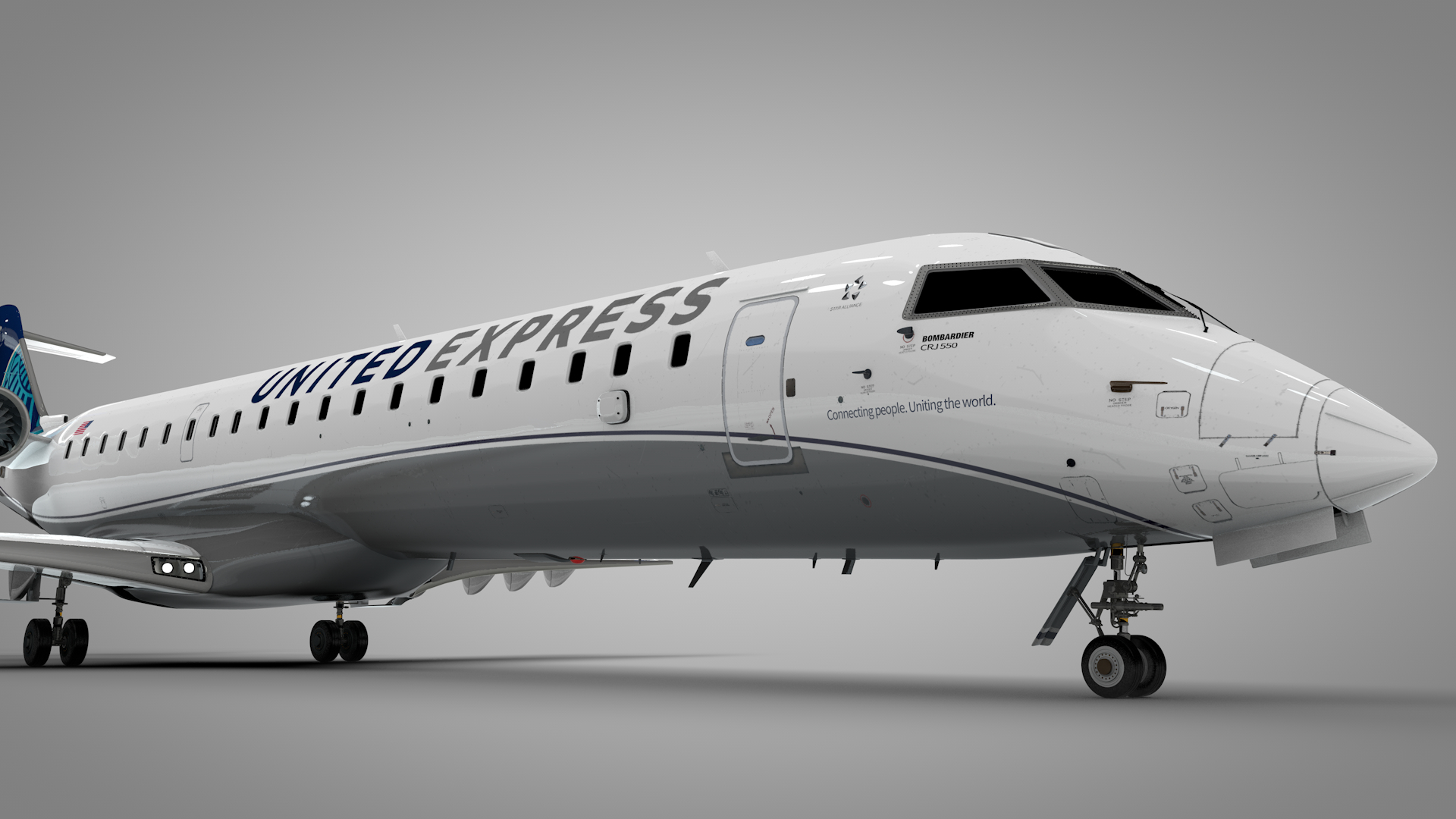 united express bombardier crj 550 crj 700 l12653d模型