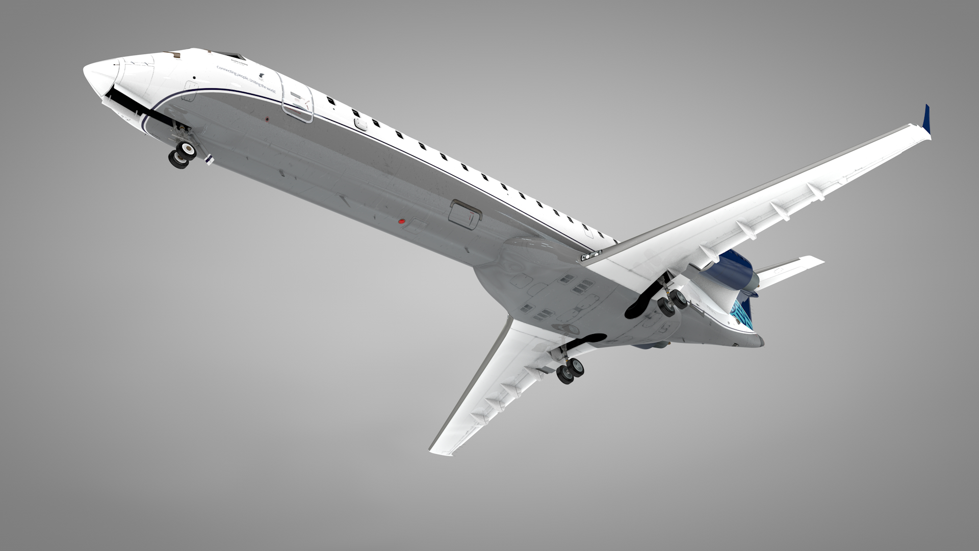 united express bombardier crj 550 crj 700 l12653d模型