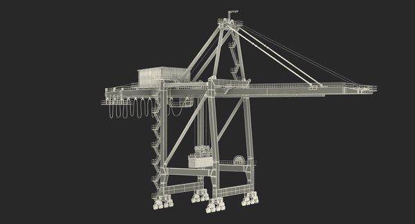 quayside container crane rigged 3d model