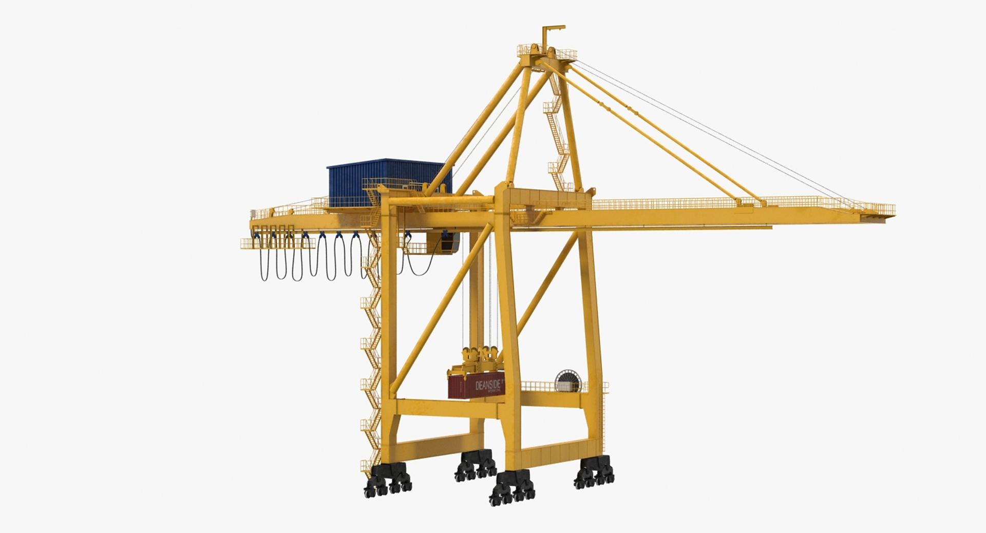 Quayside Container Crane Rigged 3d Model