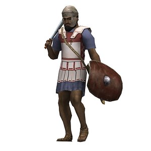 Low poly African swordsman