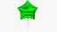 3D model Helium Star Balloons Bouquet Green V1