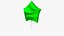3D model Helium Star Balloons Bouquet Green V1