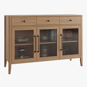 3D Ecru Display Cabinet model